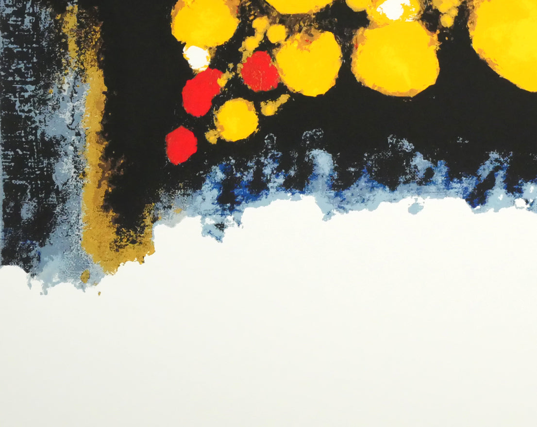 高橋英生「黄色い花」シルクスクリーン版画 拡大画像3