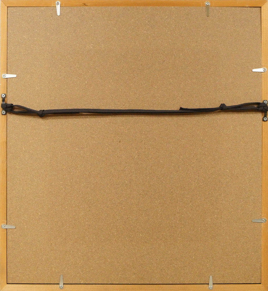 高橋揆一郎「北のメルヘンの名子役 Kitakitsune」水彩画・色紙 額縁裏側画像