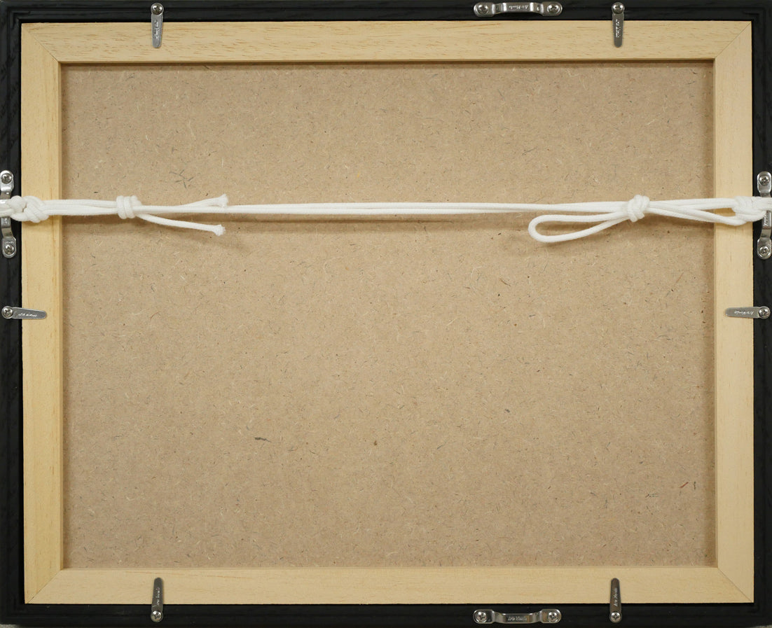 高橋揆一郎「見習学士・土田誠(新聞挿絵カット原画)」肉筆水墨画 額縁裏側画像