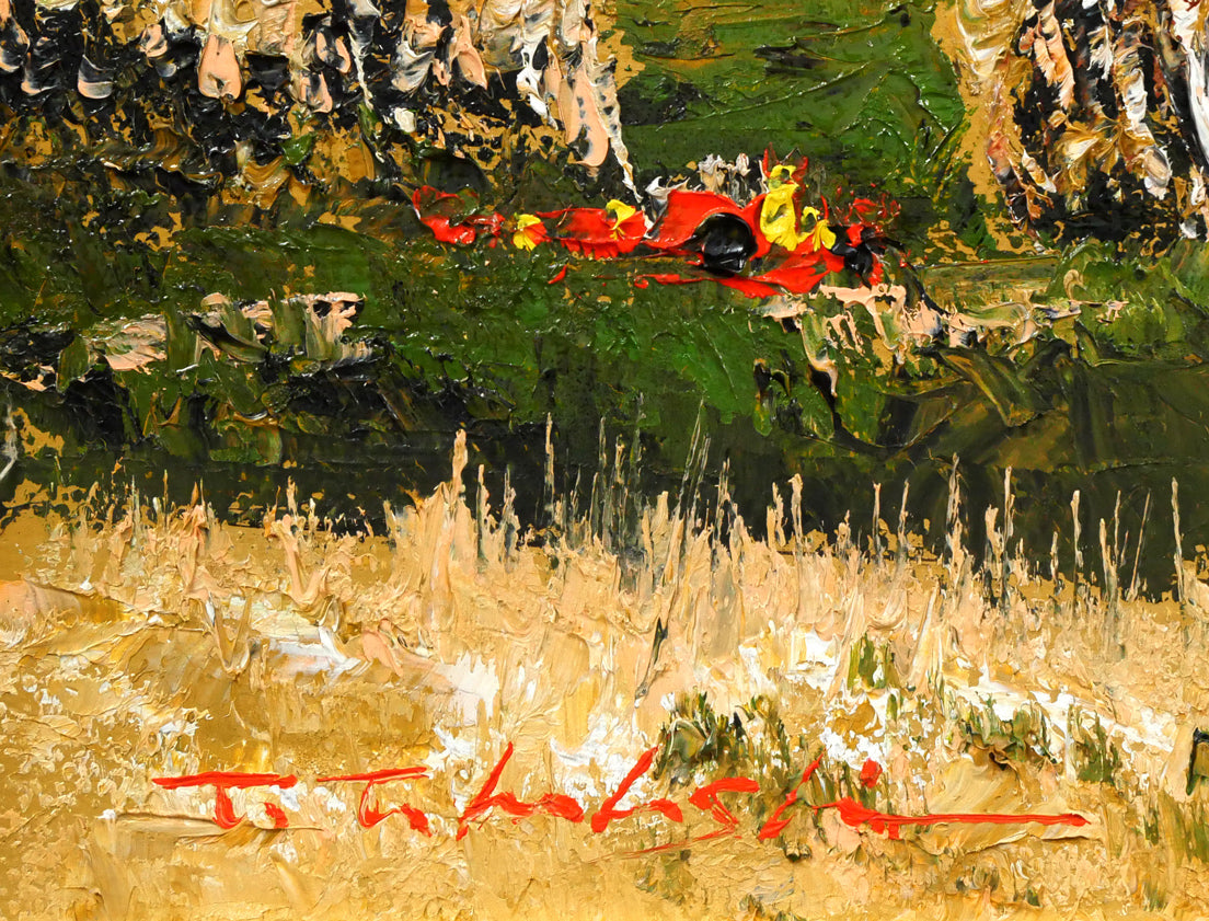 高橋哲夫「新雪の十勝岳」油絵・F6号 サイン拡大画像