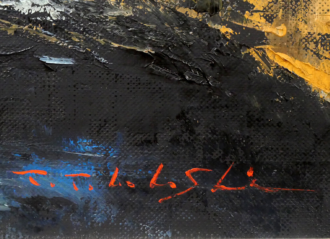 高橋哲夫「スペインの路地裏」油絵・F12号 サイン拡大画像