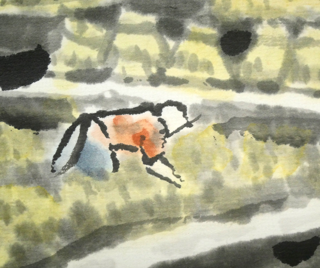 高橋北修「大雪秋晴」墨彩画・紙本掛軸 拡大画像2