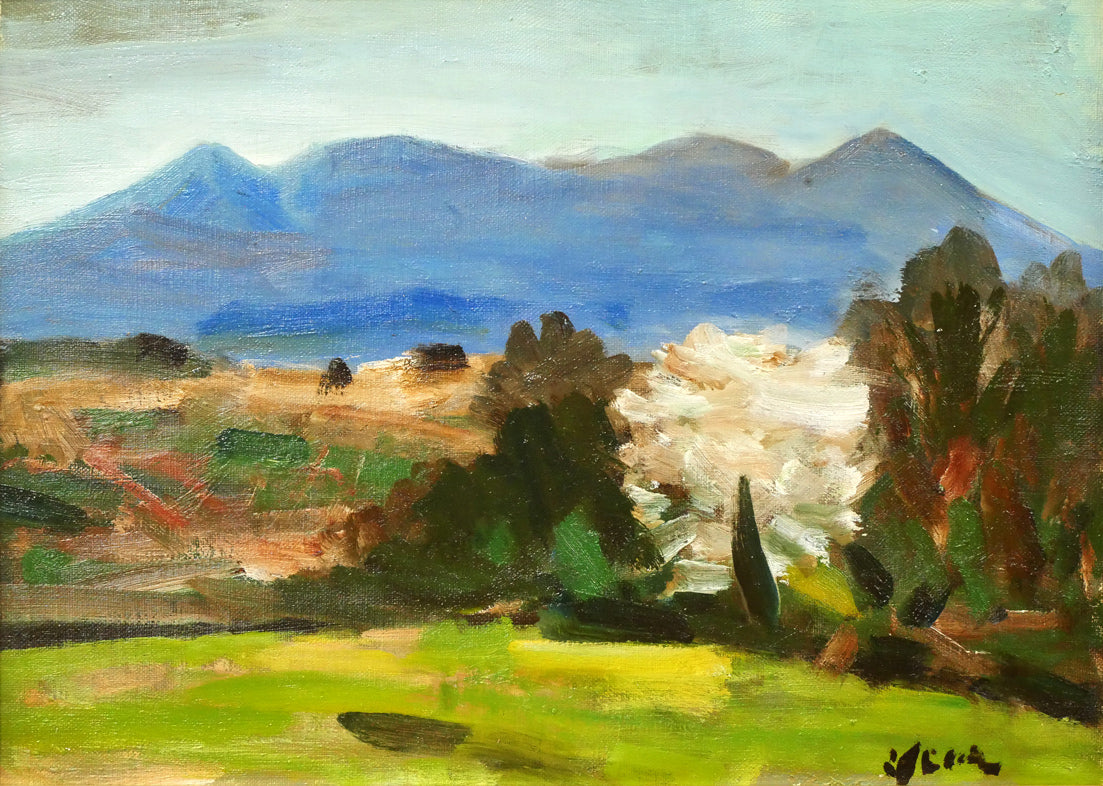 高橋北修「大雪山遠望」油絵・F4号 作品全体画像