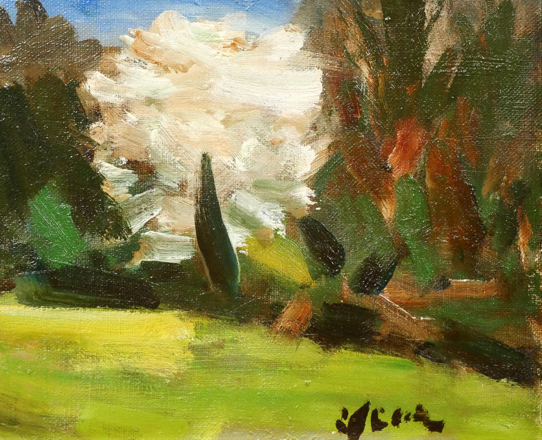 高橋北修「大雪山遠望」油絵・F4号 拡大画像4