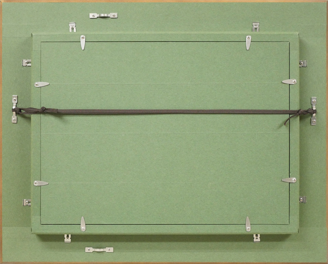 高橋北修「大雪山遠望」油絵・F4号 額縁裏側画像