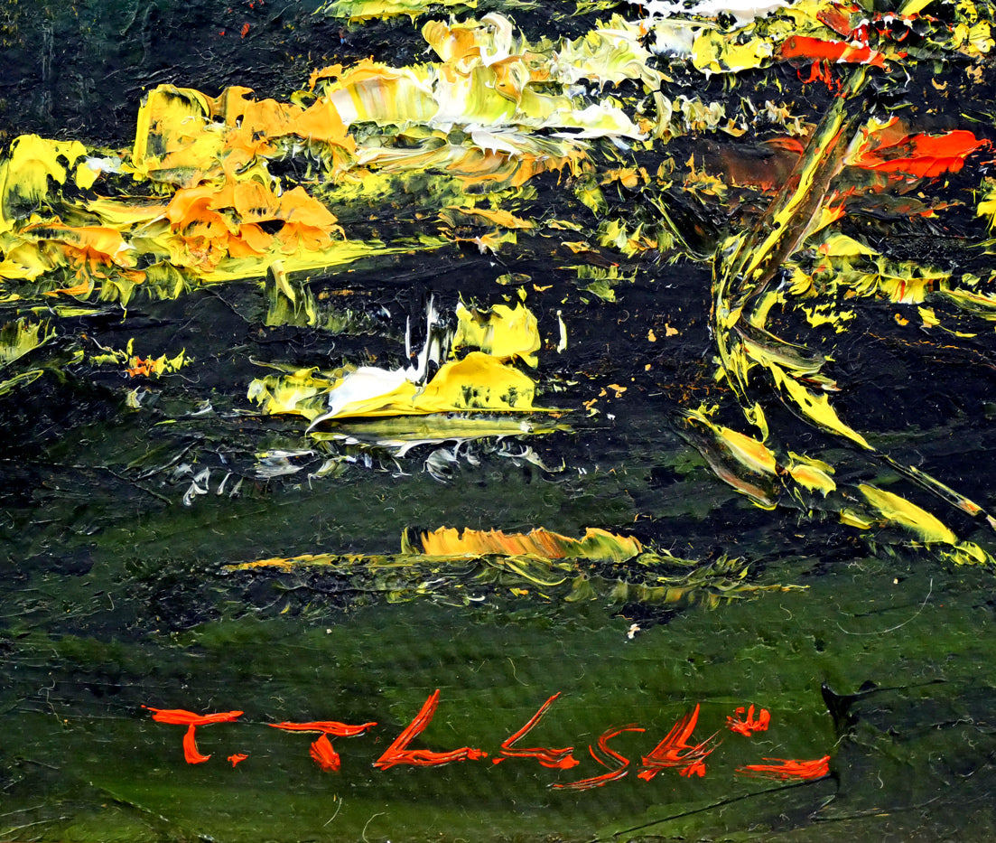 高橋哲夫「函館夜景」油絵・F4号 サイン拡大画像