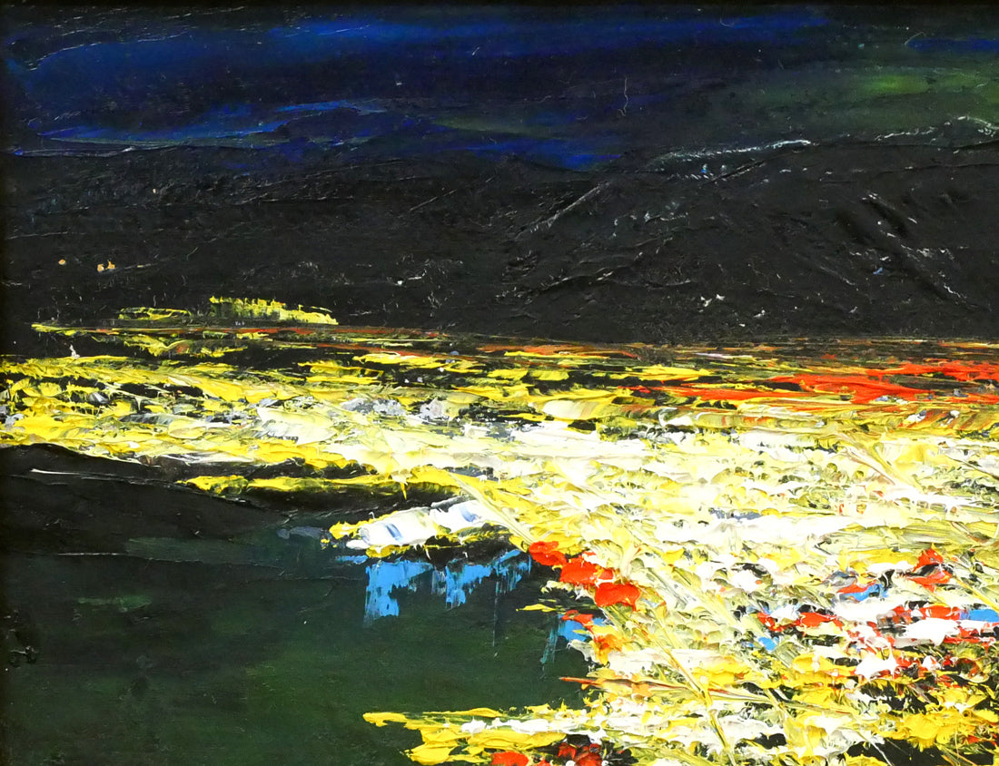 高橋哲夫「函館夜景」油絵・F4号 拡大画像1