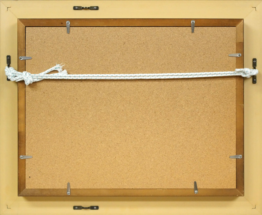 高橋哲夫「函館夜景」油絵・F4号 額縁裏側画像