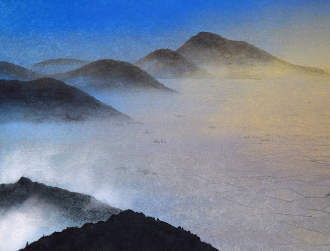 高橋天山(旧雅号:秀年)「大和路春暁」日本画・10号 拡大画像1