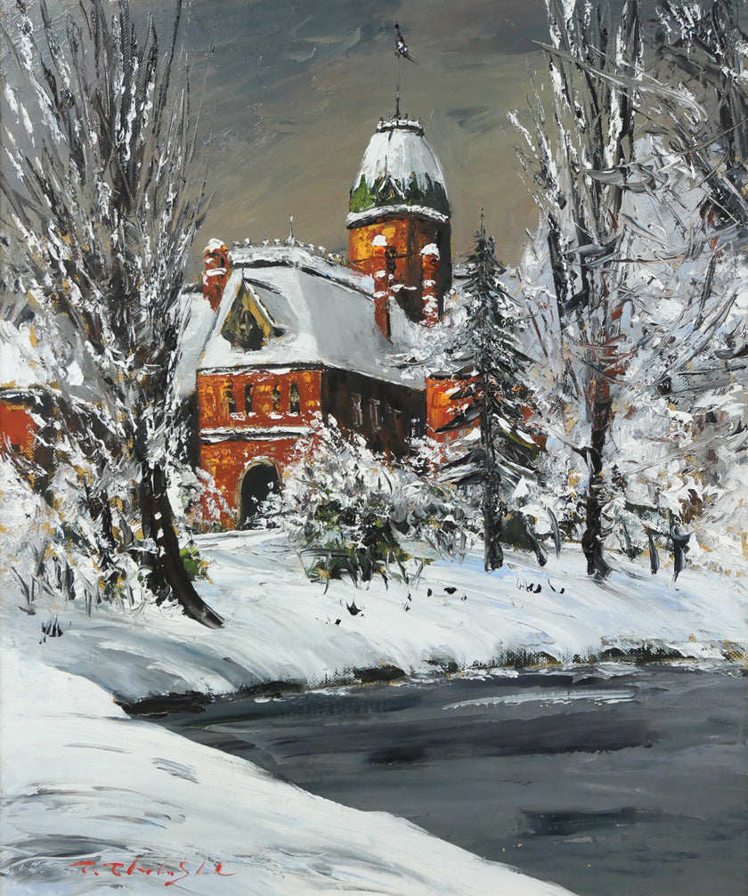 高橋哲夫「道庁」油絵・F20号 作品全体拡大画像