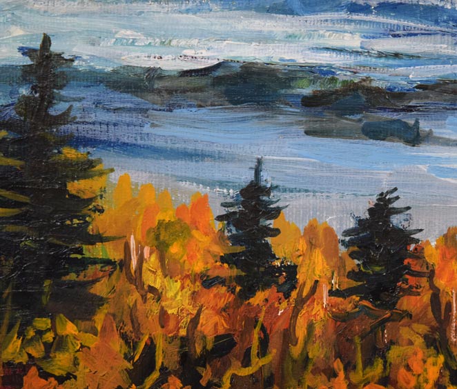 高橋益之「大雪山風景」油絵・SM 拡大画像4