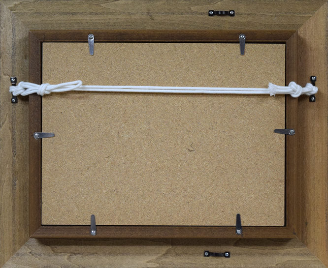 高橋益之「大雪山風景」油絵・SM 額縁裏側画像