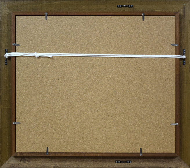 高橋益之「大雪山遠望」油絵・F8号 額縁裏側画像