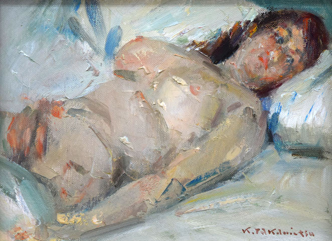 高光一也「裸婦」油絵・2号 作品全体拡大画像