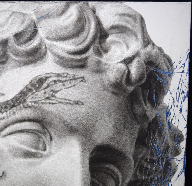 高村総二郎「纏LXVI-北斎(MATOI六十六乃北斎)」和紙に墨、胡粉、膠、金属粉・S4号 拡大画像2