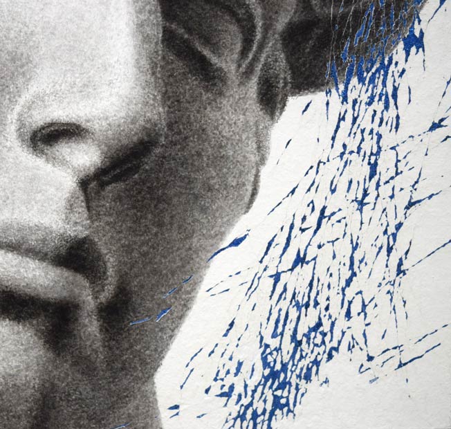 高村総二郎「纏LXVI-北斎(MATOI六十六乃北斎)」和紙に墨、胡粉、膠、金属粉・S4号 拡大画像5