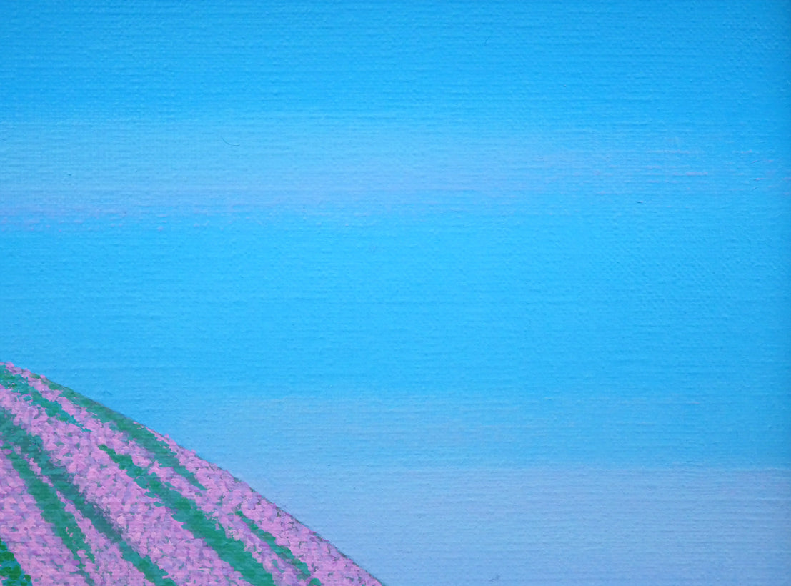 高瀬三郎「春のルスツ高原(北海道)」油絵・F4号 拡大画像2