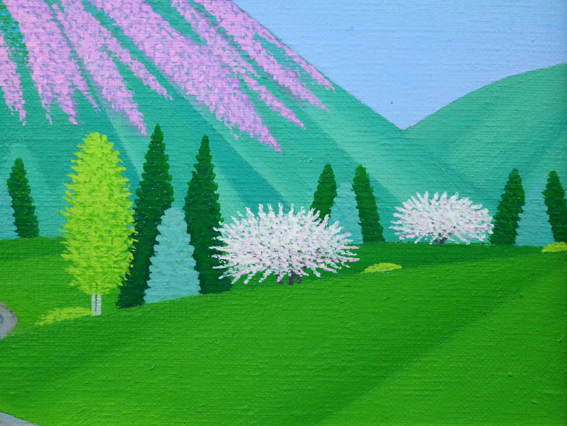 高瀬三郎「春のルスツ高原(北海道)」油絵・F4号 拡大画像4