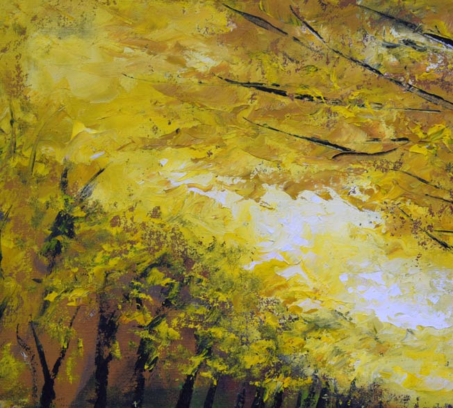 高橋哲夫「イチョウ並木(北海道大学)」油絵・F8号 拡大画像1