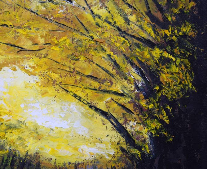 高橋哲夫「イチョウ並木(北海道大学)」油絵・F8号 拡大画像2