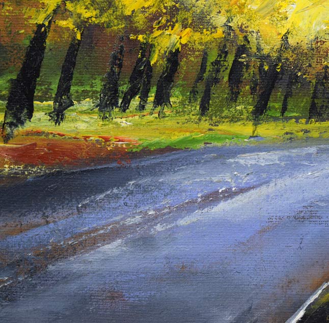 高橋哲夫「イチョウ並木(北海道大学)」油絵・F8号 拡大画像3