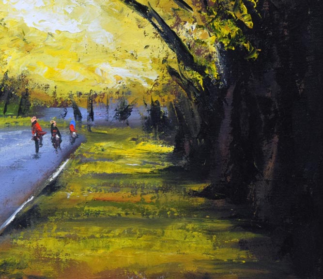 高橋哲夫「イチョウ並木(北海道大学)」油絵・F8号 拡大画像4