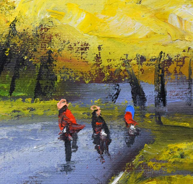 高橋哲夫「イチョウ並木(北海道大学)」油絵・F8号 拡大画像5