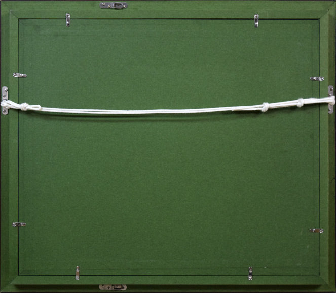 高橋哲夫「イチョウ並木(北海道大学)」油絵・F8号 額縁裏側画像