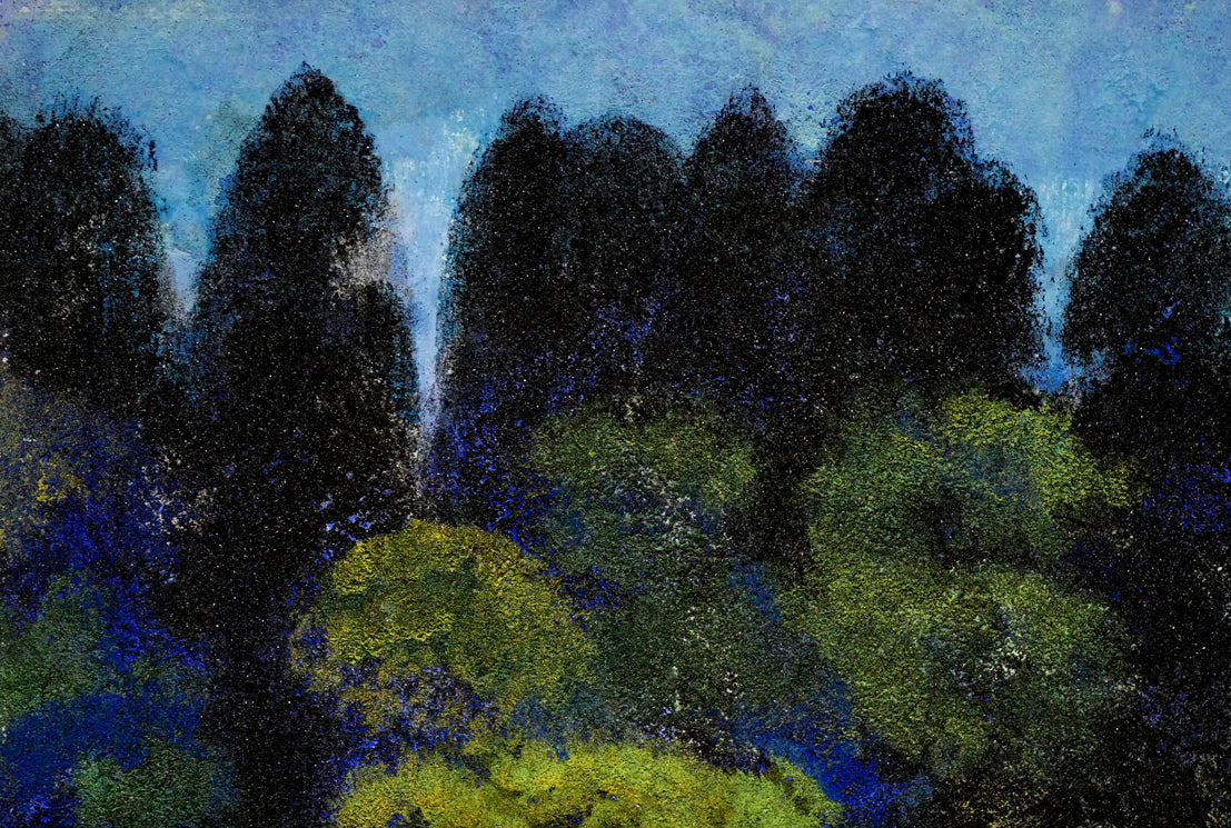 高山辰雄「野」日本画・P6号 拡大画像1