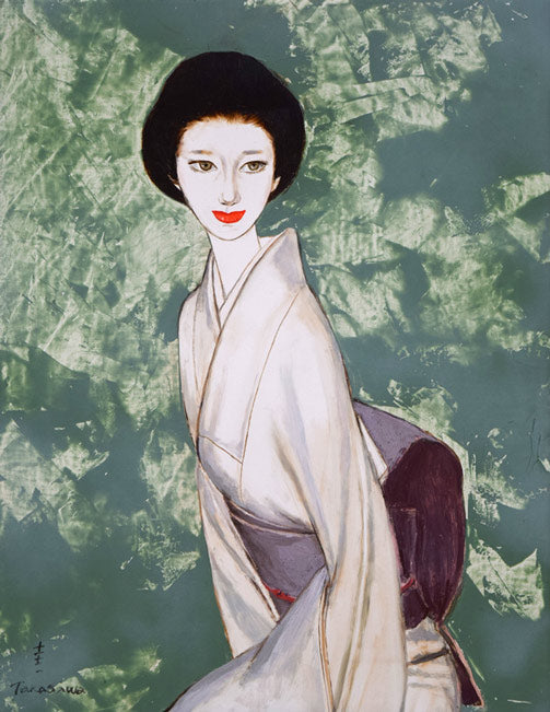 高沢圭一「みどり(月間クオリティ表紙絵原画)」油絵・F6号 作品全体画像