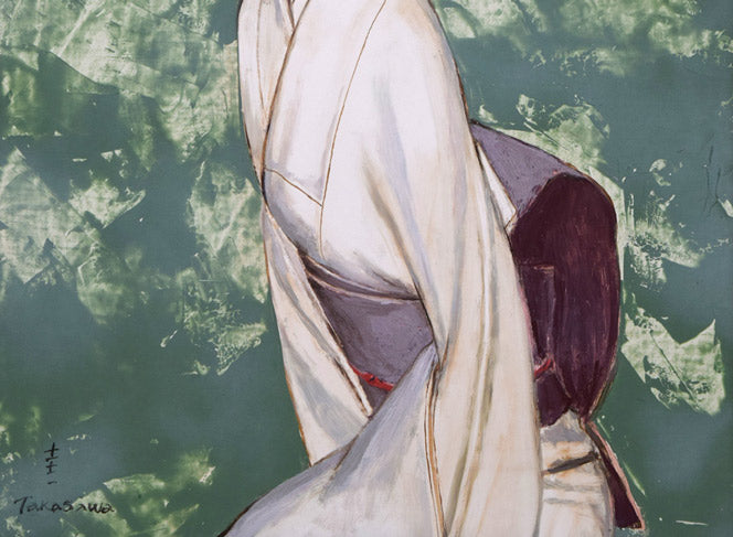 高沢圭一「みどり(月間クオリティ表紙絵原画)」油絵・F6号 拡大画像4