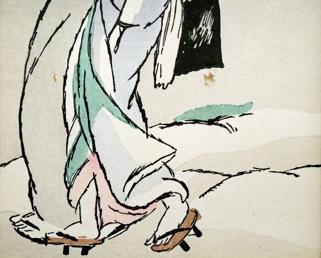 竹久夢二「夢二小品版画集より(加藤版画研究所)」木版画 拡大画像2