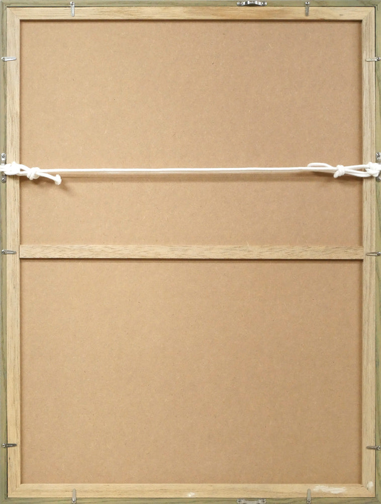 竹久夢二「蛙」木版画 額縁裏側画像