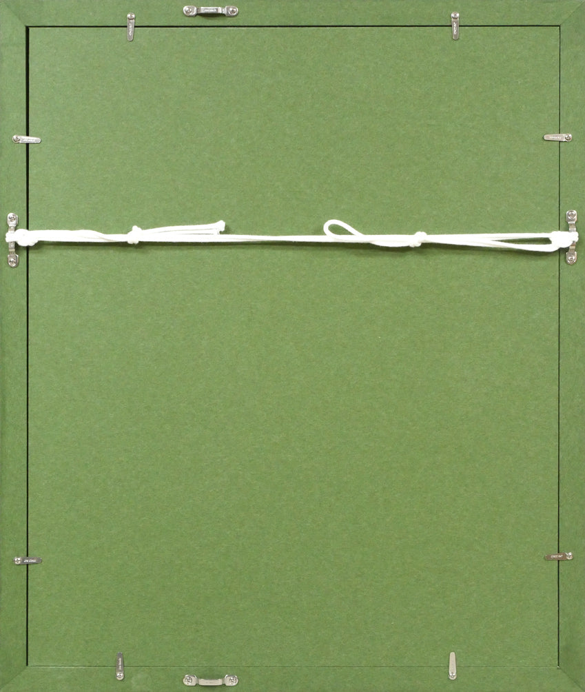 竹久夢二「加茂の露台」木版画 額縁裏側画像