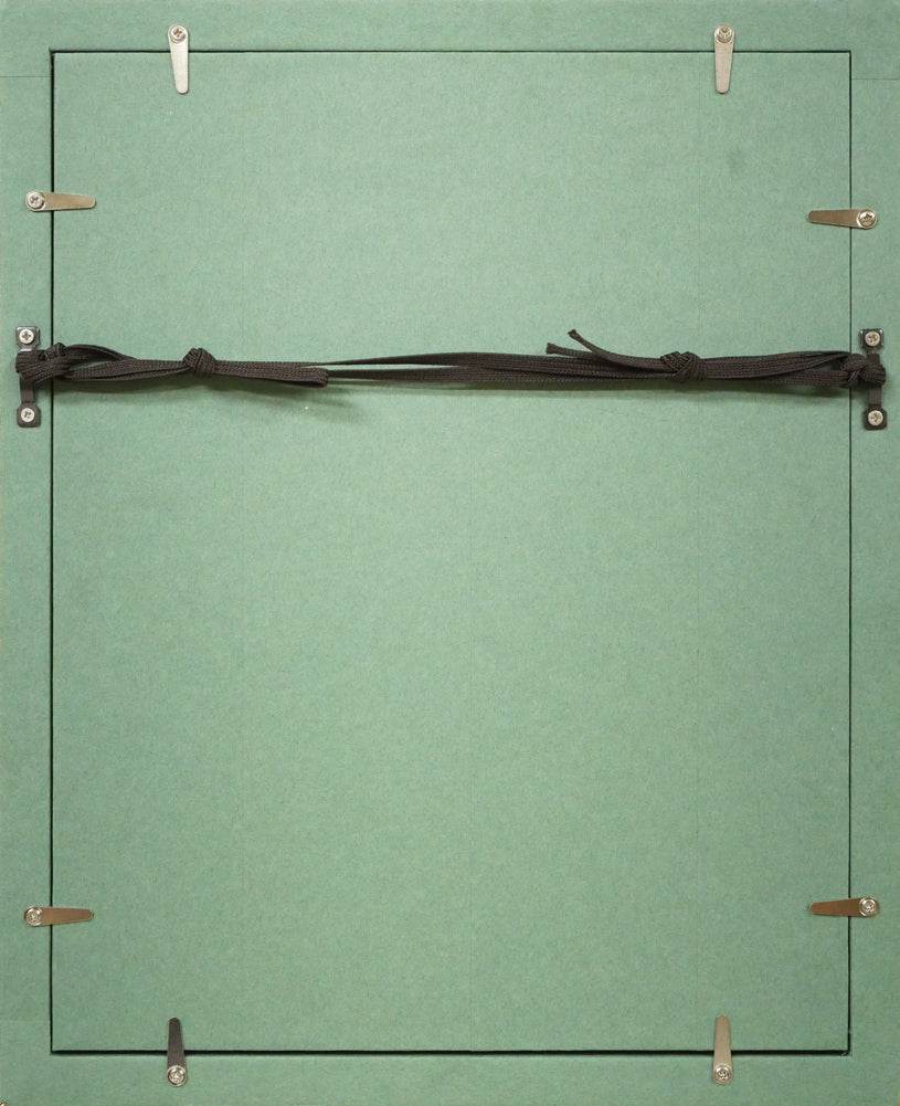 竹久夢二「待つ女」木版画 額縁裏側画像