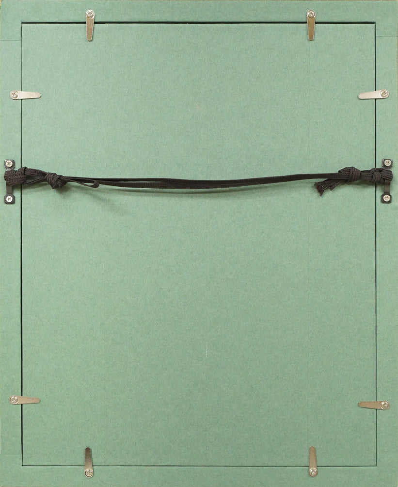 竹久夢二「夏の夜の」木版画 額縁裏側画像