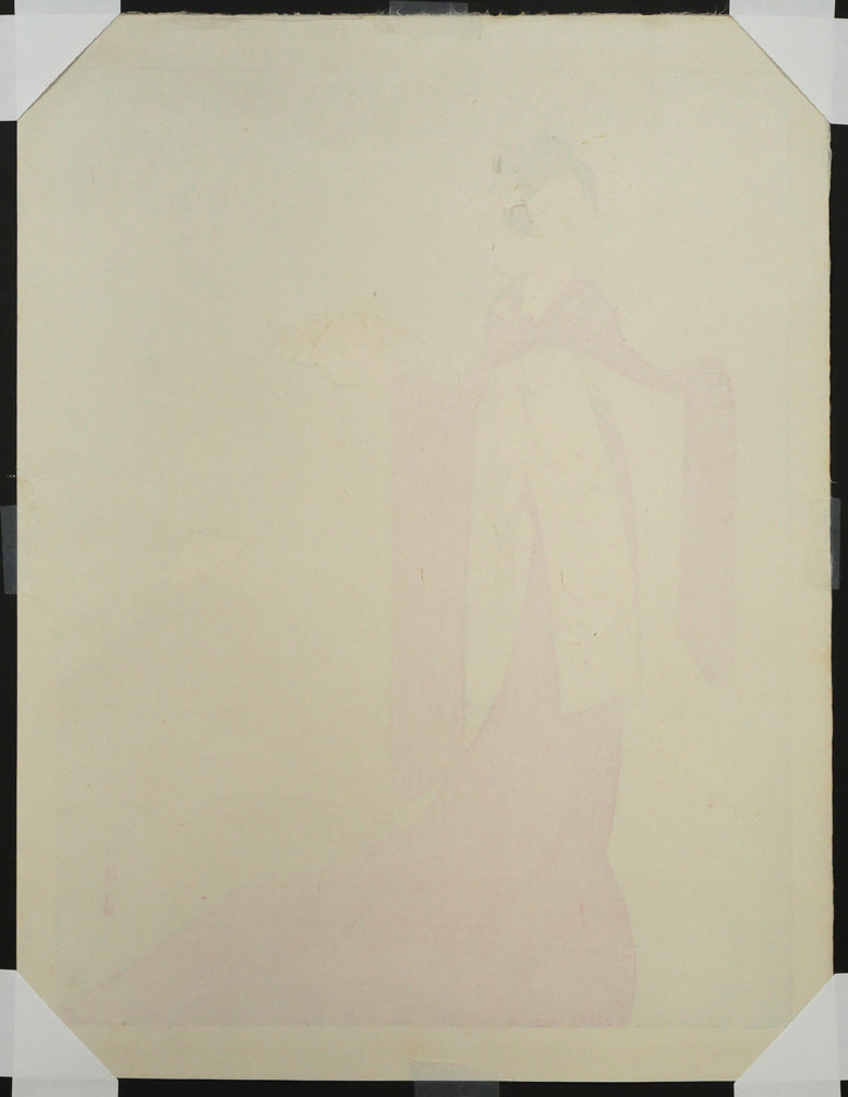 竹久夢二「立田姫」木版画 作品シート裏側画像