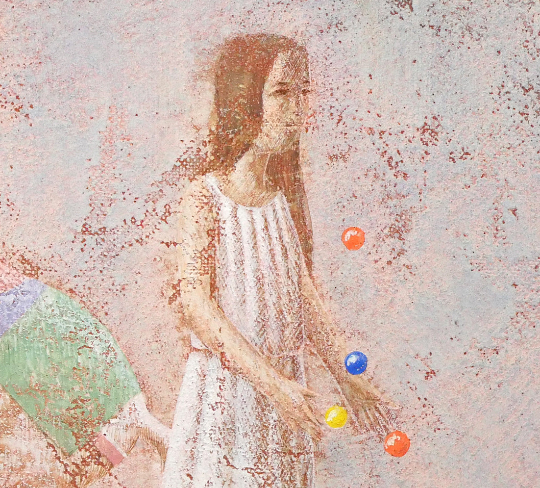 武宮秀鵬「風に色彩」ミックス・テンペラ画・F8号 拡大画像6