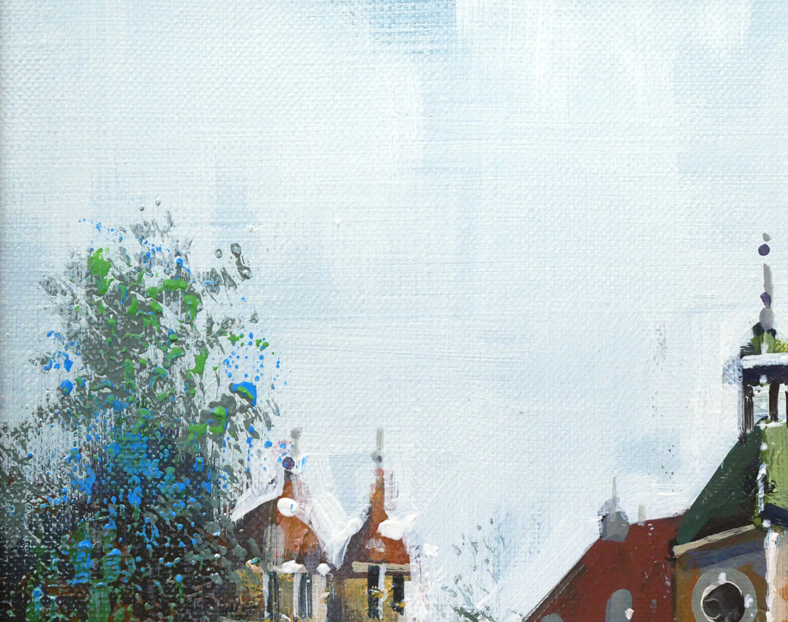 竹内敏彦「レーゲンスブルク(ドイツ風景)」油絵・F3号 拡大画像1