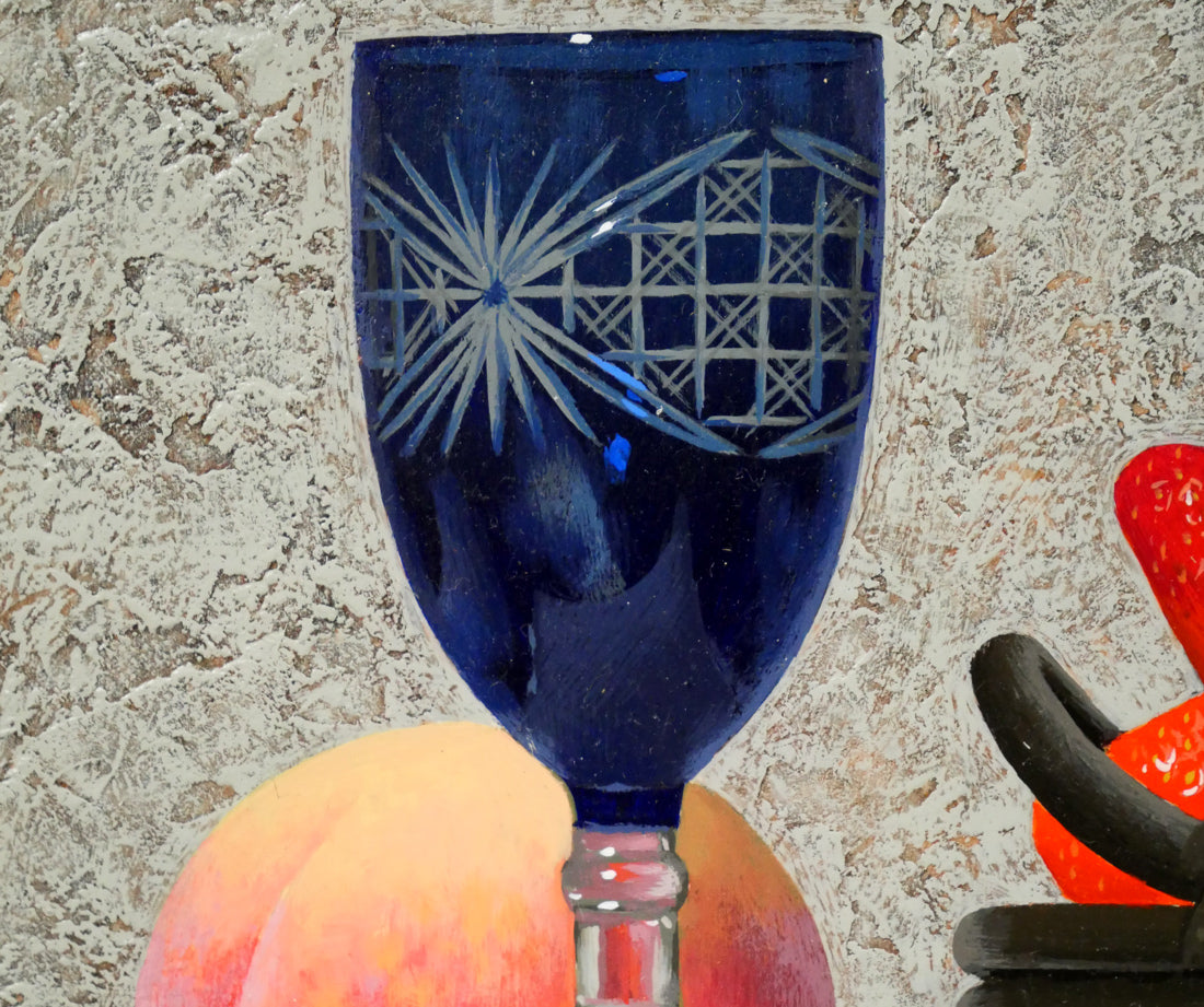 滝沢直次「苺と桃」油絵・F4号 拡大画像5