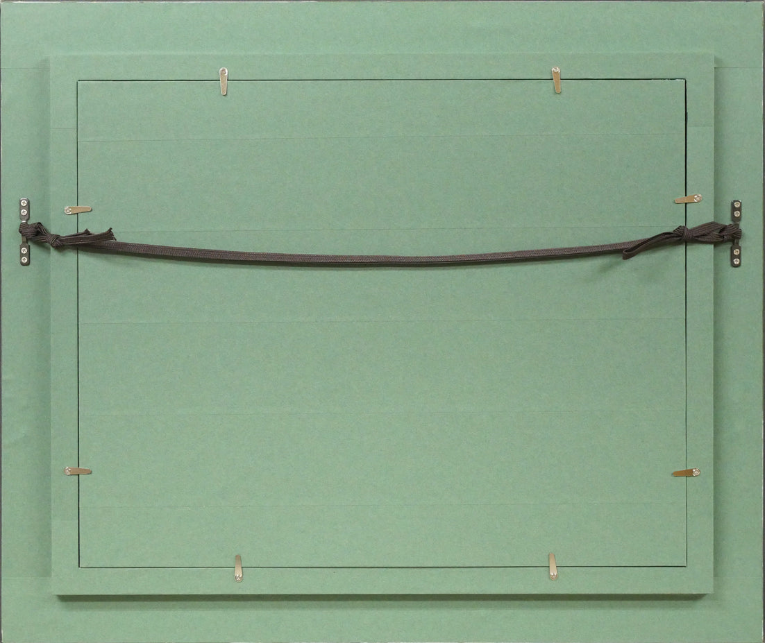 滝沢直次「桃とさくらんぼ」油絵・F6号 額縁裏側画像