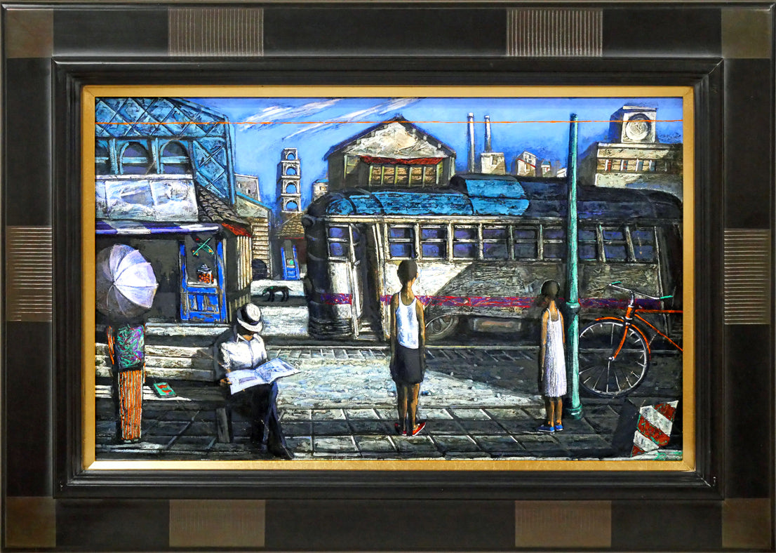 玉虫良次「軌道」アクリル・油彩・M10号