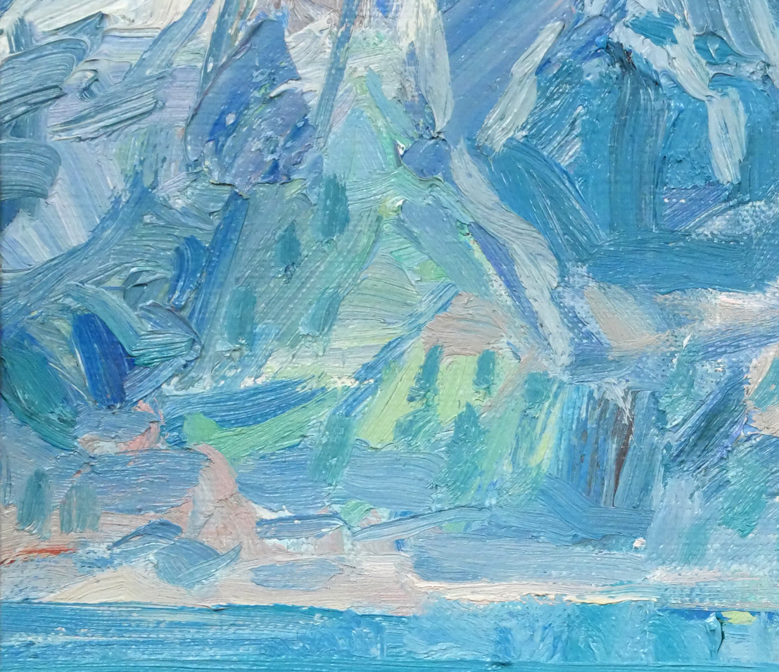 田村宏「ウーリ湖〔Lake Uri〕(スイス)」油絵・F6号 拡大画像3