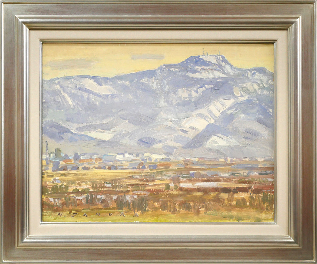 田村宏「眺・手稲山(札幌)」油絵・F6号