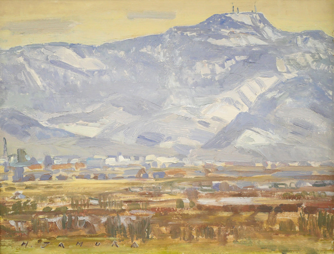 田村宏「眺・手稲山(札幌)」油絵・F6号 作品全体画像