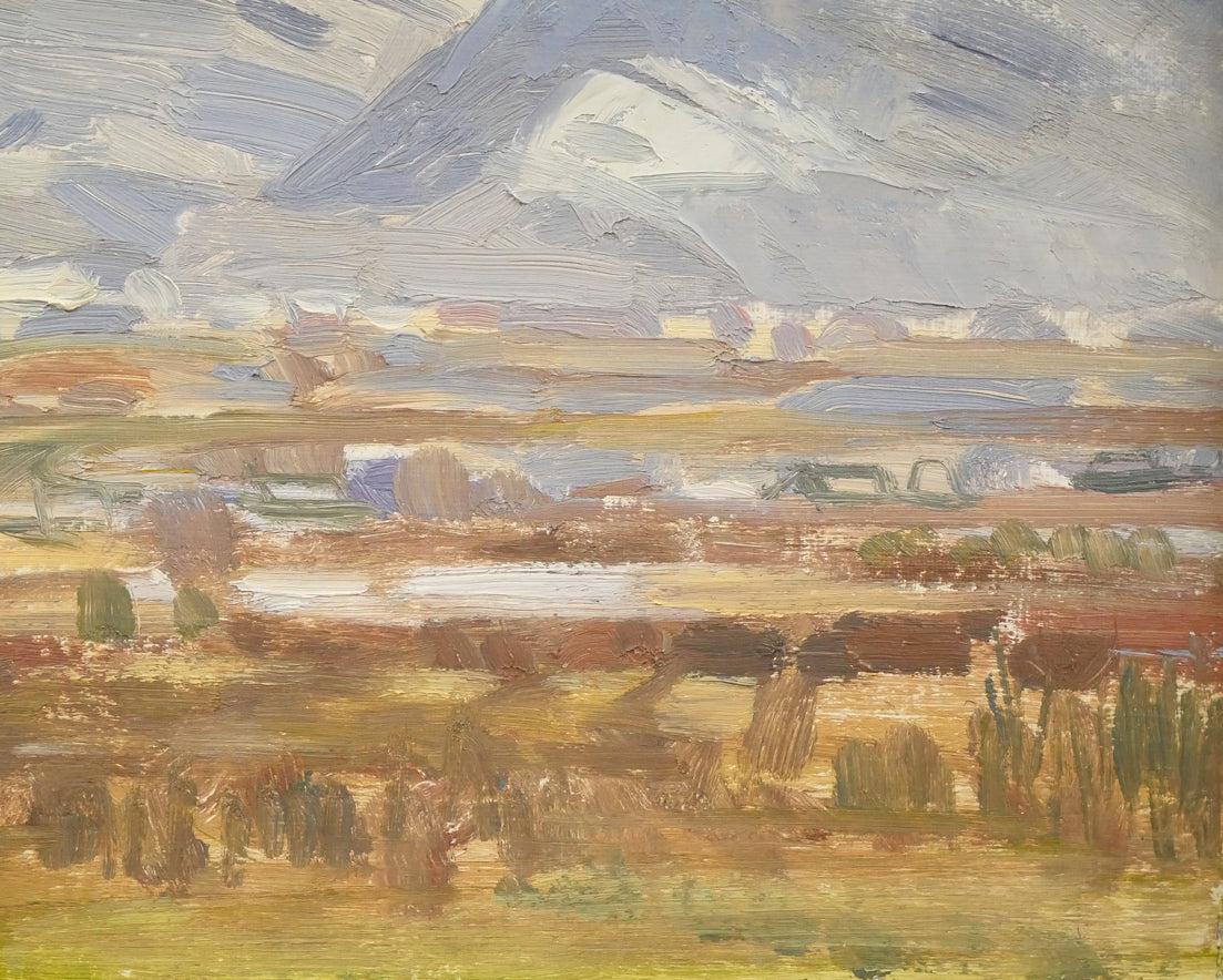 田村宏「眺・手稲山(札幌)」油絵・F6号 拡大画像5