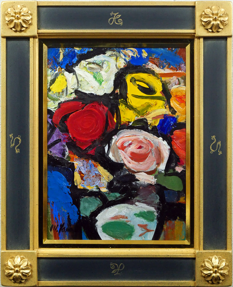 田辺三重松「薔薇」油絵・F4号