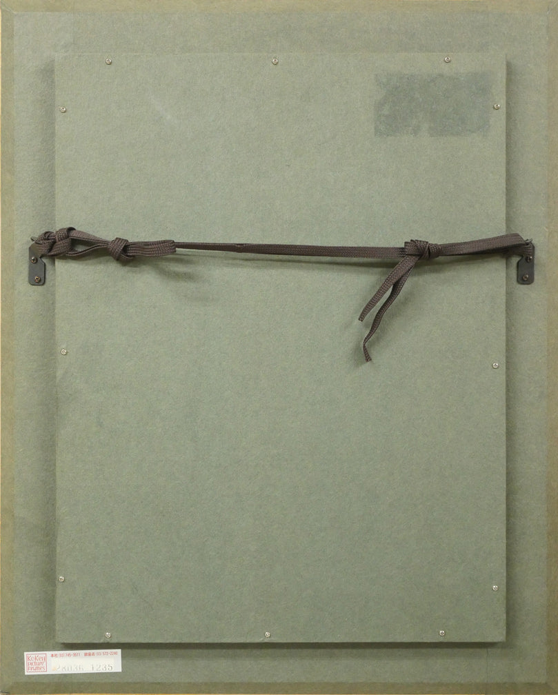 田辺三重松「薔薇」油絵・F4号 額縁裏側画像