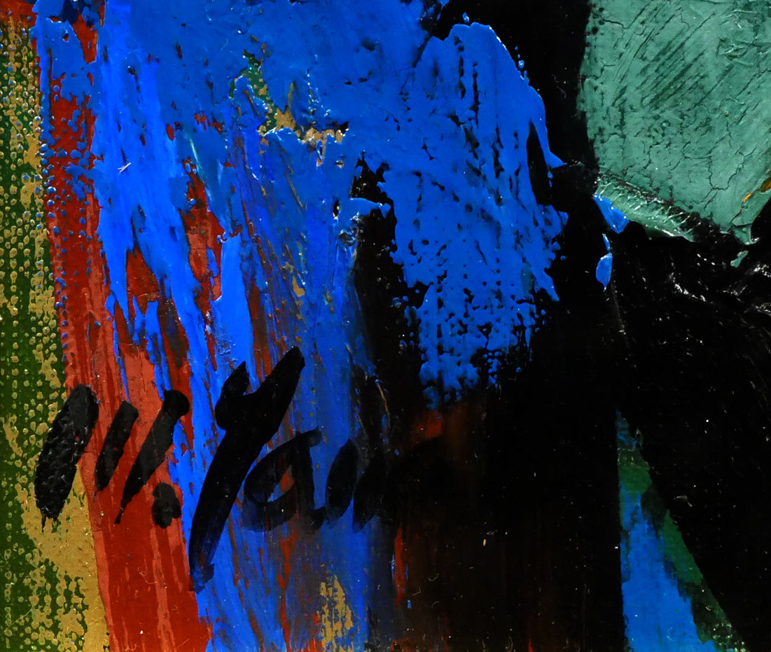 田辺三重松「薔薇」油絵・F4号 サイン拡大画像