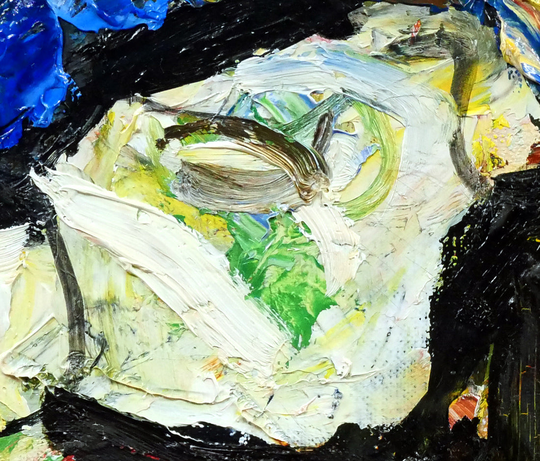 田辺三重松「薔薇」油絵・F4号 拡大画像3